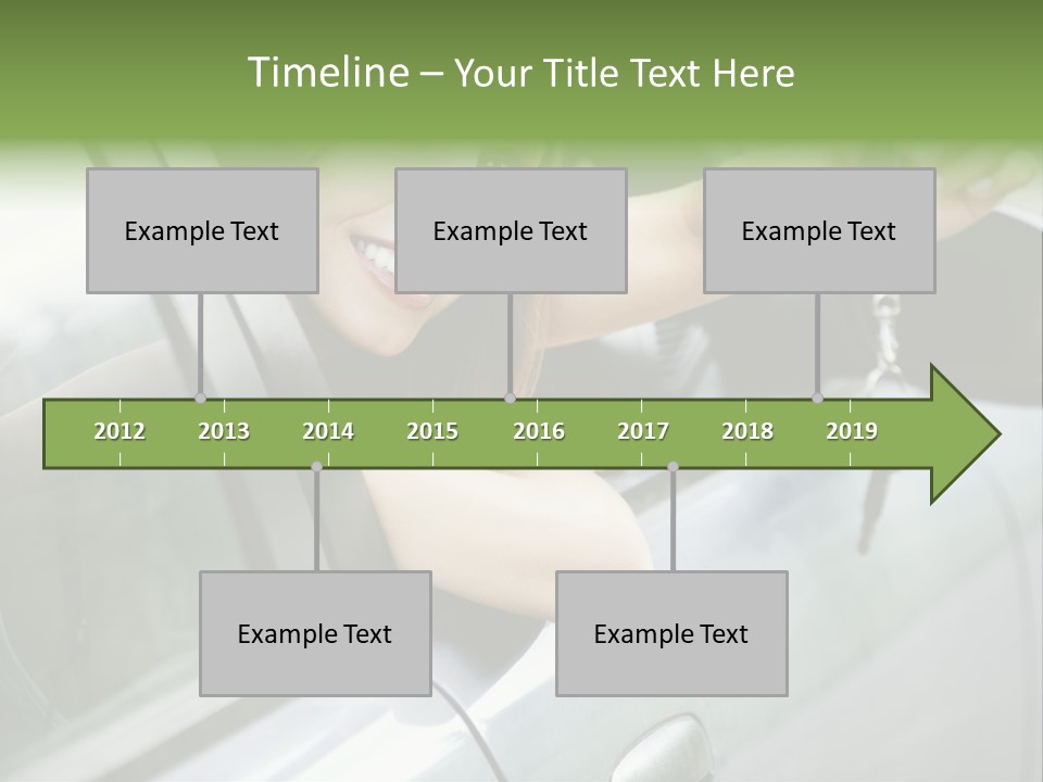 A Woman Holding A Car Key In Her Hand PowerPoint Template