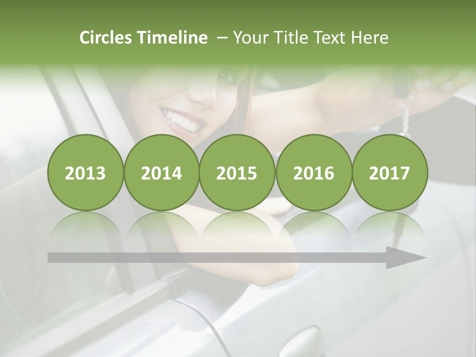 A Woman Holding A Car Key In Her Hand PowerPoint Template