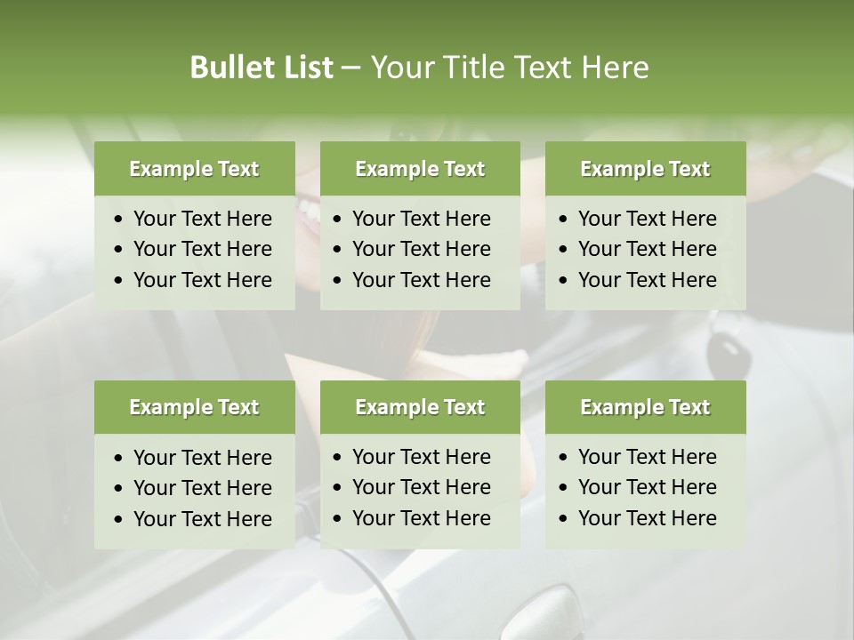 A Woman Holding A Car Key In Her Hand PowerPoint Template