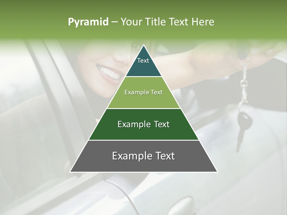 A Woman Holding A Car Key In Her Hand PowerPoint Template