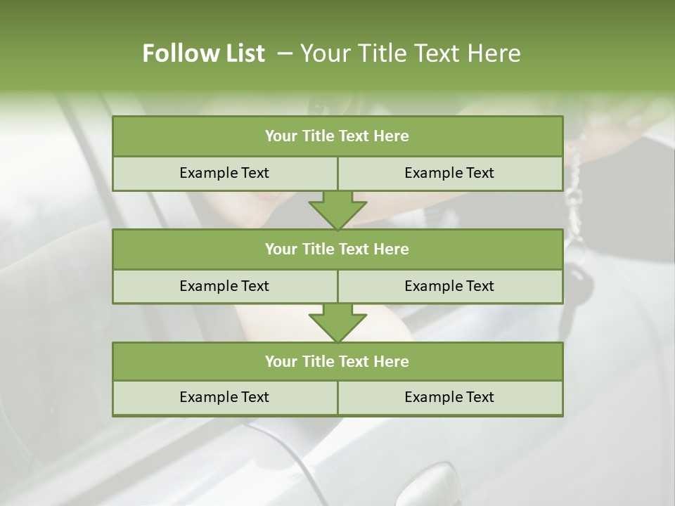 A Woman Holding A Car Key In Her Hand PowerPoint Template