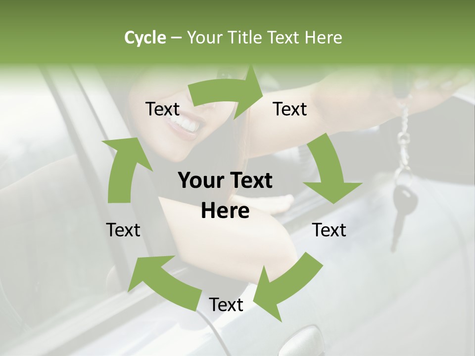 A Woman Holding A Car Key In Her Hand PowerPoint Template