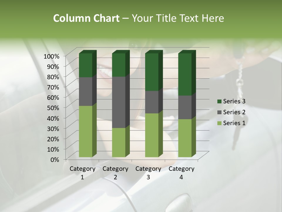 A Woman Holding A Car Key In Her Hand PowerPoint Template