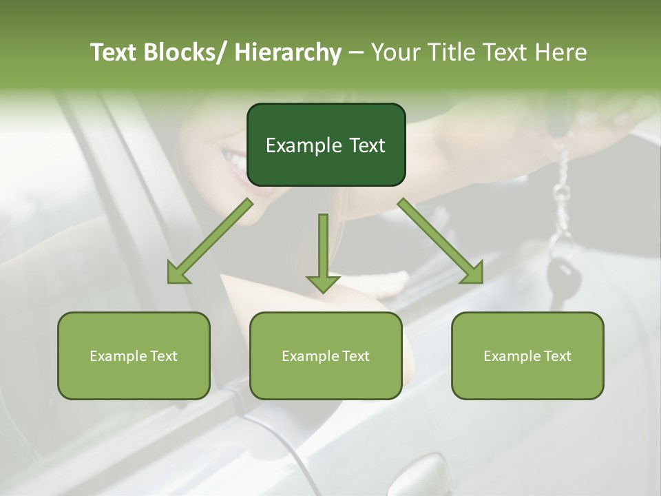 A Woman Holding A Car Key In Her Hand PowerPoint Template