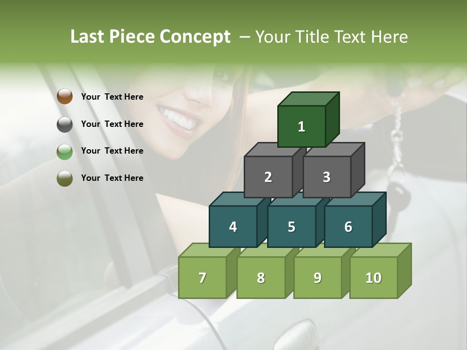 A Woman Holding A Car Key In Her Hand PowerPoint Template