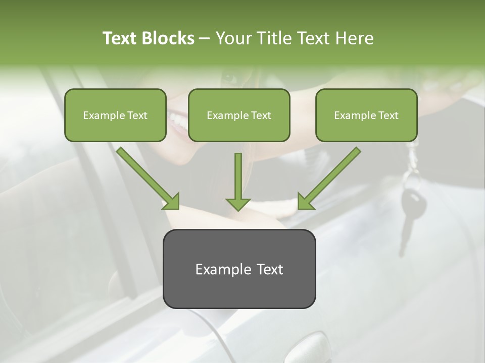 A Woman Holding A Car Key In Her Hand PowerPoint Template