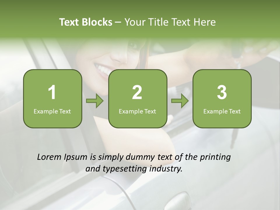 A Woman Holding A Car Key In Her Hand PowerPoint Template