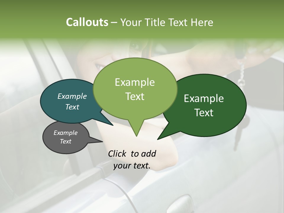 A Woman Holding A Car Key In Her Hand PowerPoint Template