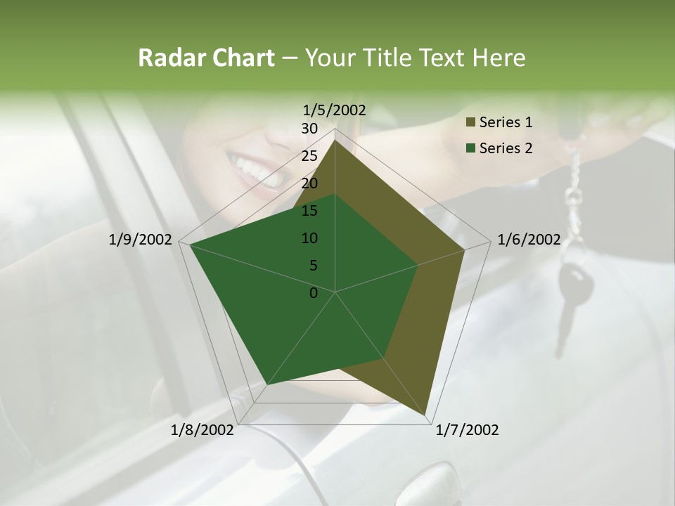 A Woman Holding A Car Key In Her Hand PowerPoint Template