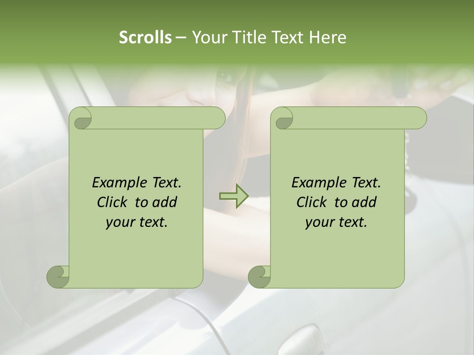 A Woman Holding A Car Key In Her Hand PowerPoint Template