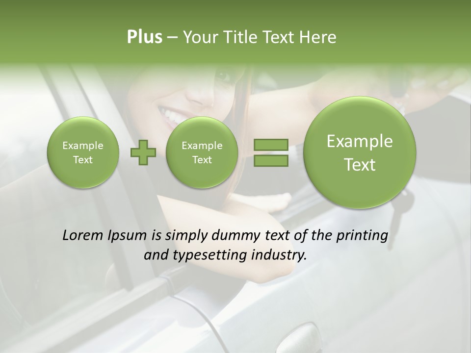 A Woman Holding A Car Key In Her Hand PowerPoint Template