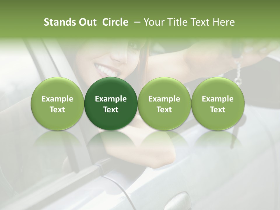 A Woman Holding A Car Key In Her Hand PowerPoint Template