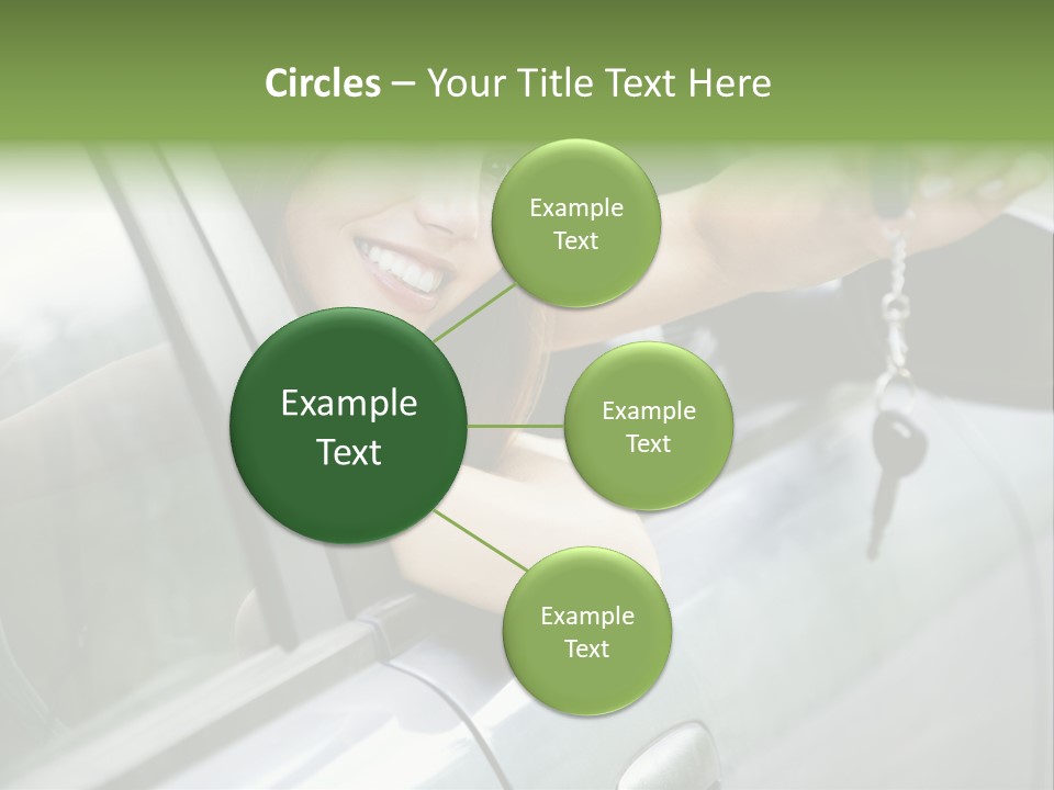 A Woman Holding A Car Key In Her Hand PowerPoint Template