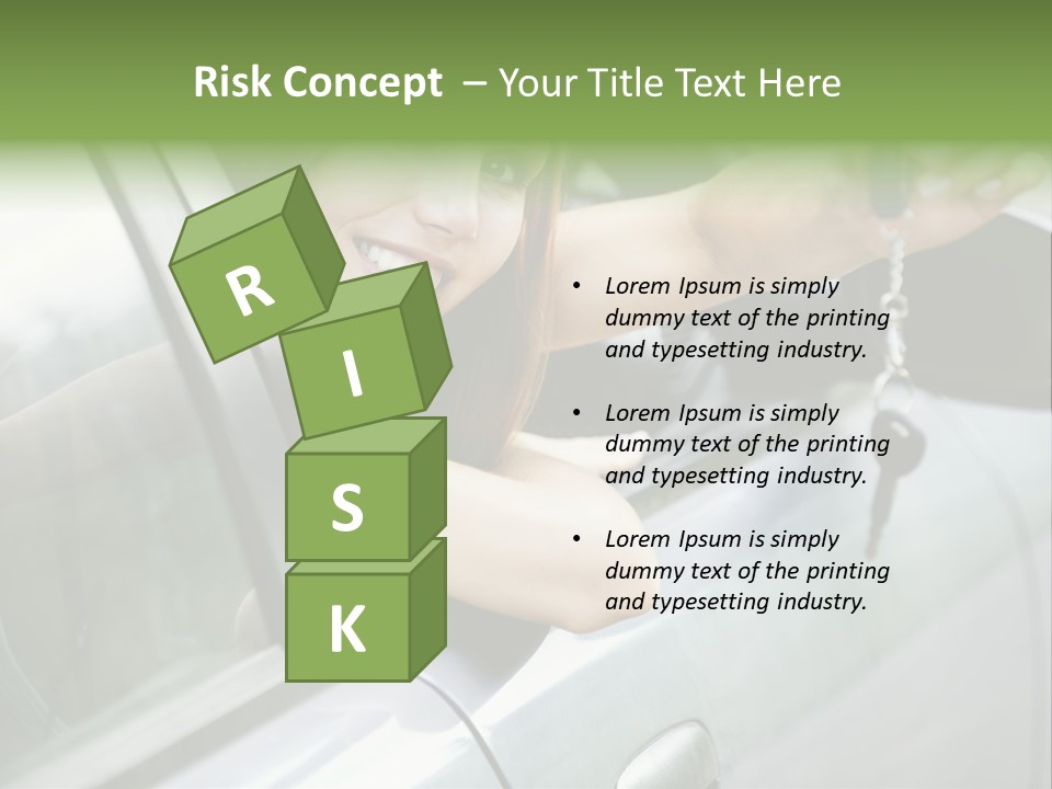 A Woman Holding A Car Key In Her Hand PowerPoint Template
