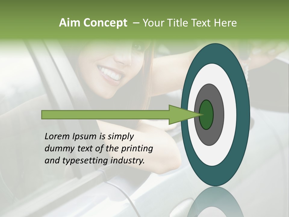 A Woman Holding A Car Key In Her Hand PowerPoint Template