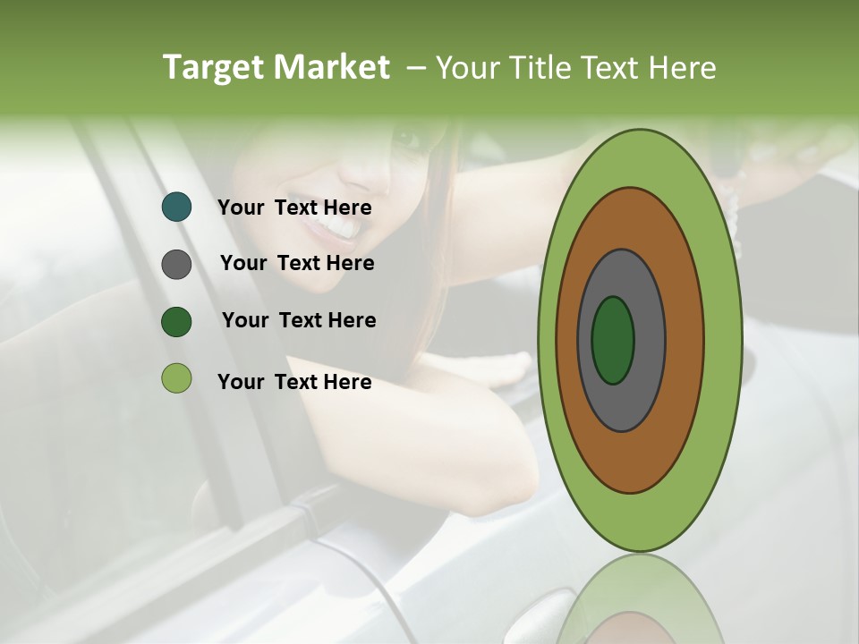 A Woman Holding A Car Key In Her Hand PowerPoint Template