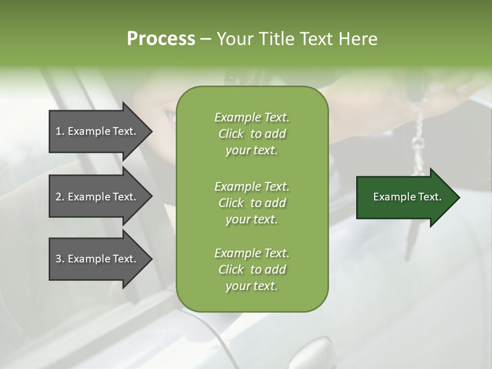 A Woman Holding A Car Key In Her Hand PowerPoint Template