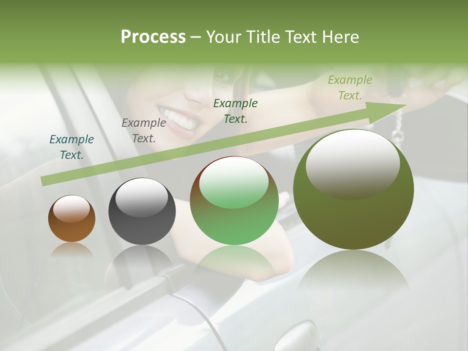 A Woman Holding A Car Key In Her Hand PowerPoint Template