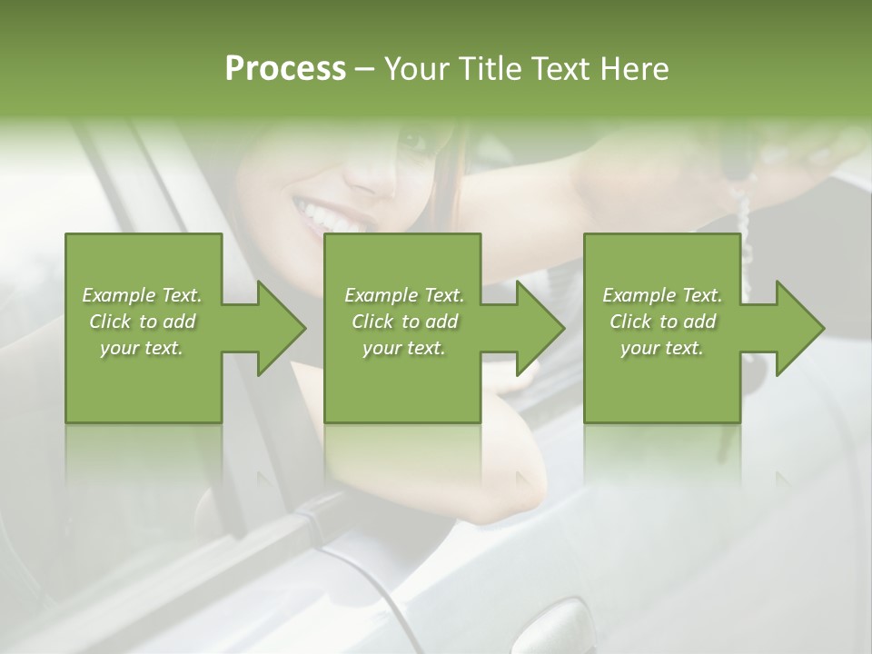 A Woman Holding A Car Key In Her Hand PowerPoint Template