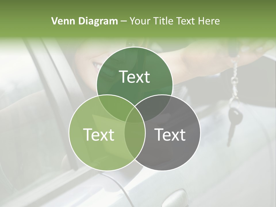 A Woman Holding A Car Key In Her Hand PowerPoint Template
