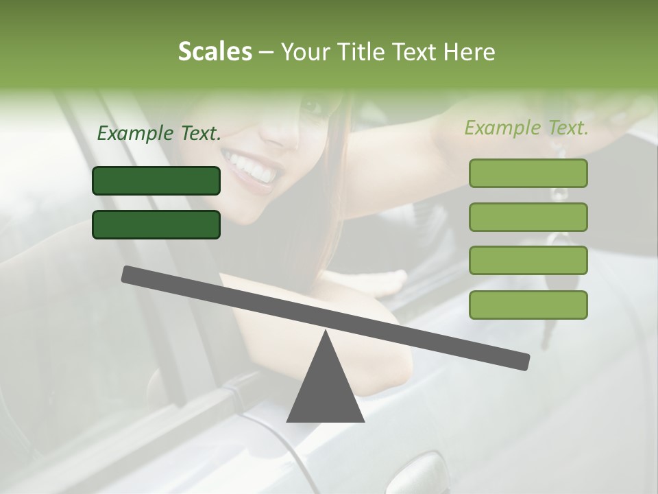 A Woman Holding A Car Key In Her Hand PowerPoint Template