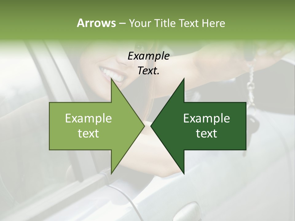 A Woman Holding A Car Key In Her Hand PowerPoint Template