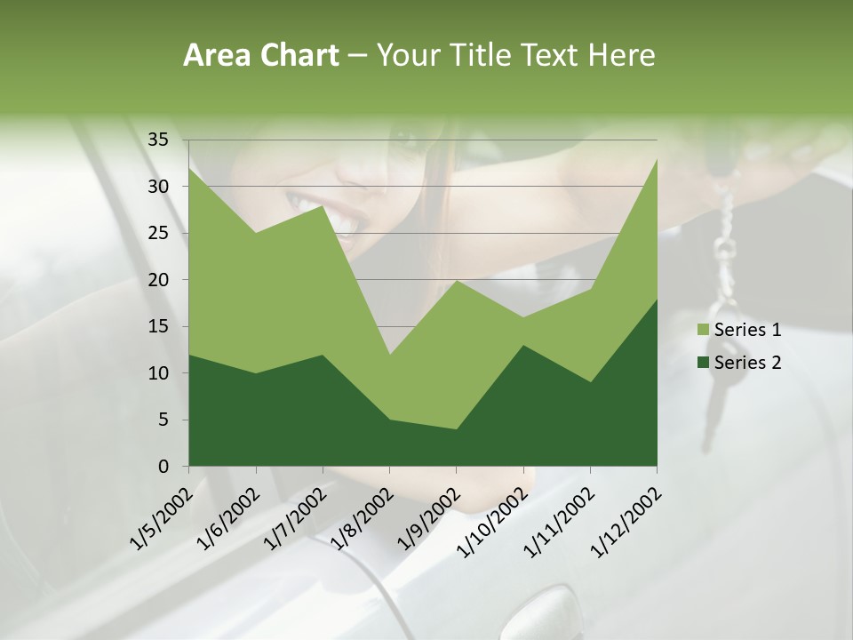 A Woman Holding A Car Key In Her Hand PowerPoint Template