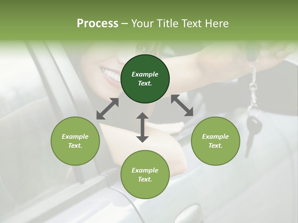 A Woman Holding A Car Key In Her Hand PowerPoint Template