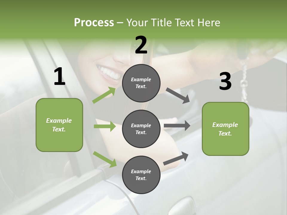 A Woman Holding A Car Key In Her Hand PowerPoint Template