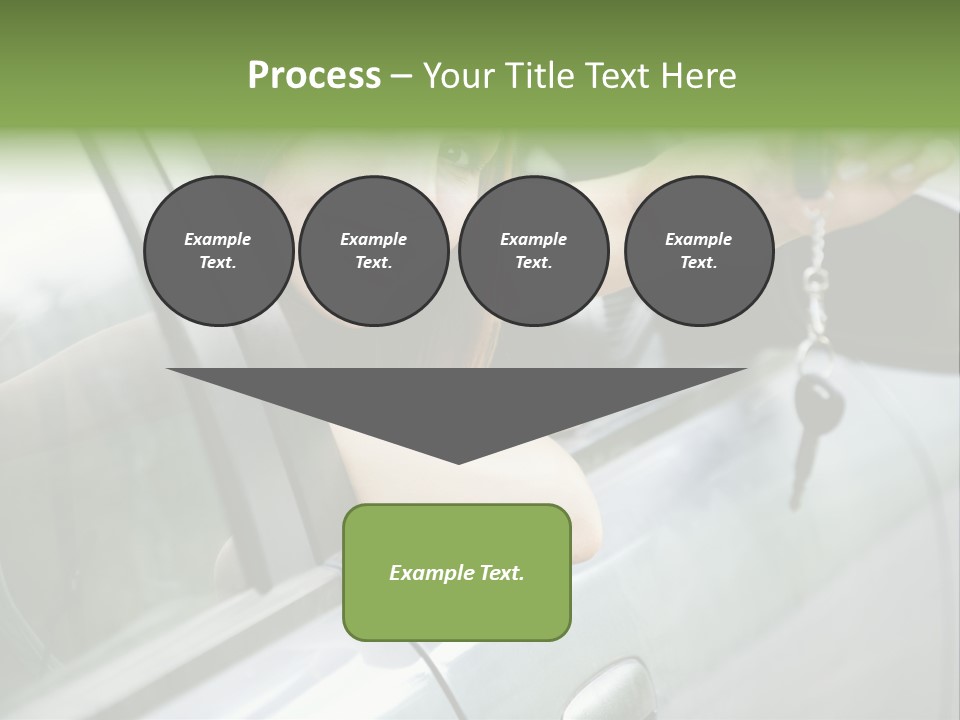 A Woman Holding A Car Key In Her Hand PowerPoint Template