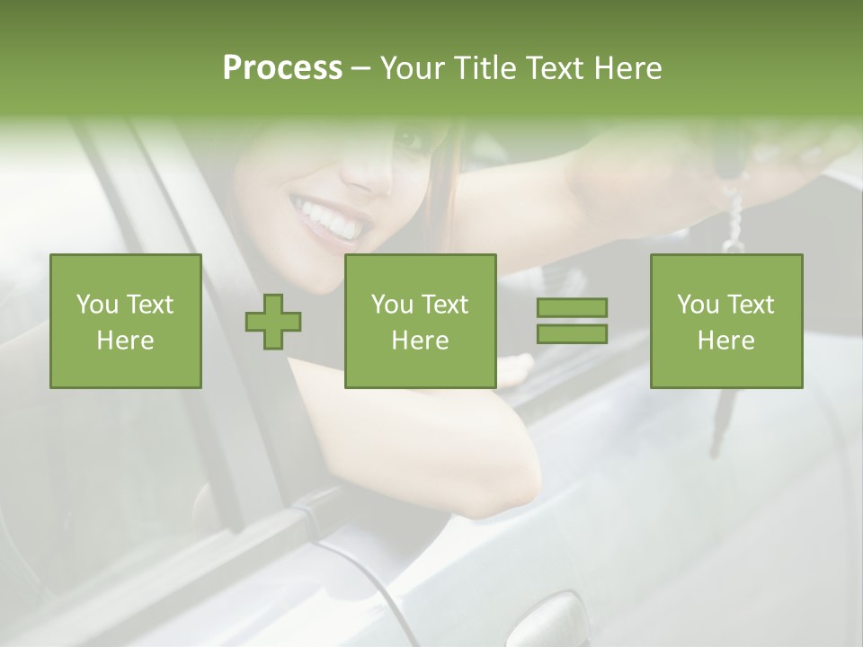 A Woman Holding A Car Key In Her Hand PowerPoint Template