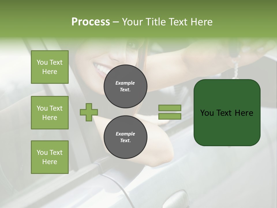 A Woman Holding A Car Key In Her Hand PowerPoint Template