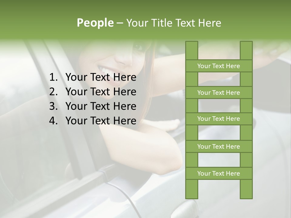 A Woman Holding A Car Key In Her Hand PowerPoint Template