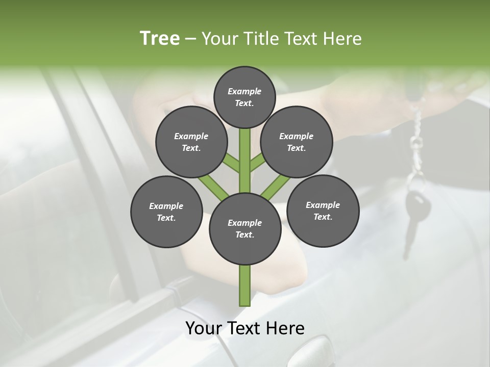 A Woman Holding A Car Key In Her Hand PowerPoint Template