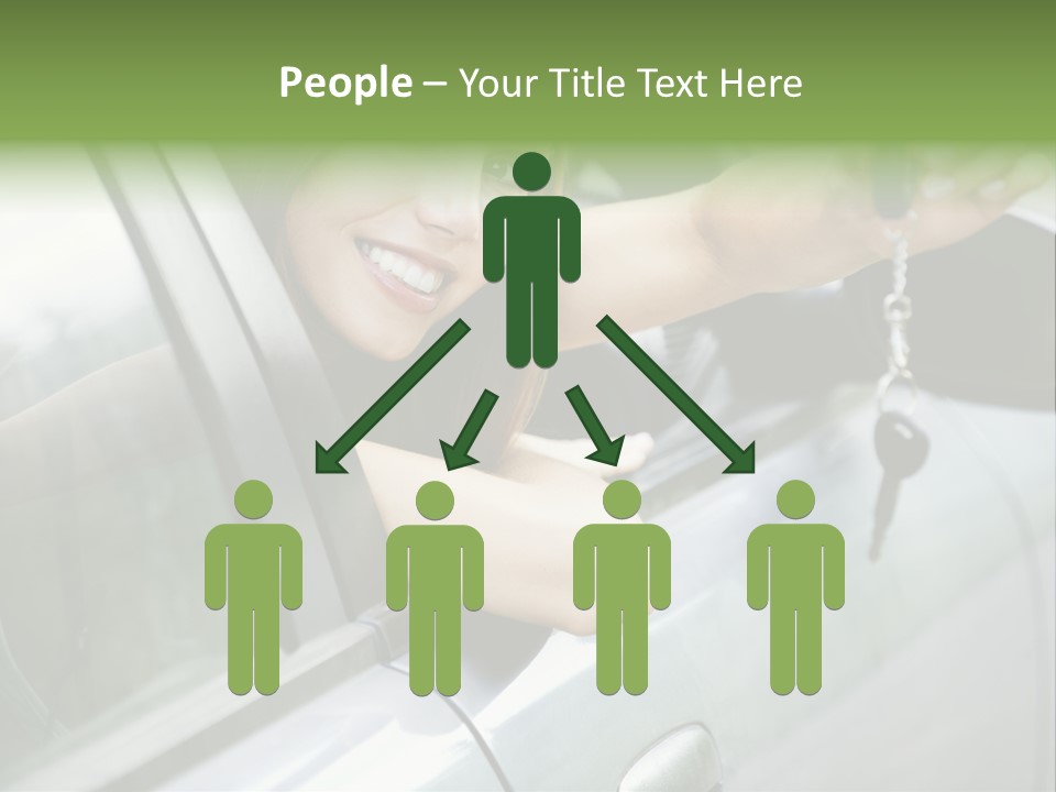 A Woman Holding A Car Key In Her Hand PowerPoint Template