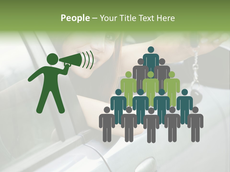 A Woman Holding A Car Key In Her Hand PowerPoint Template