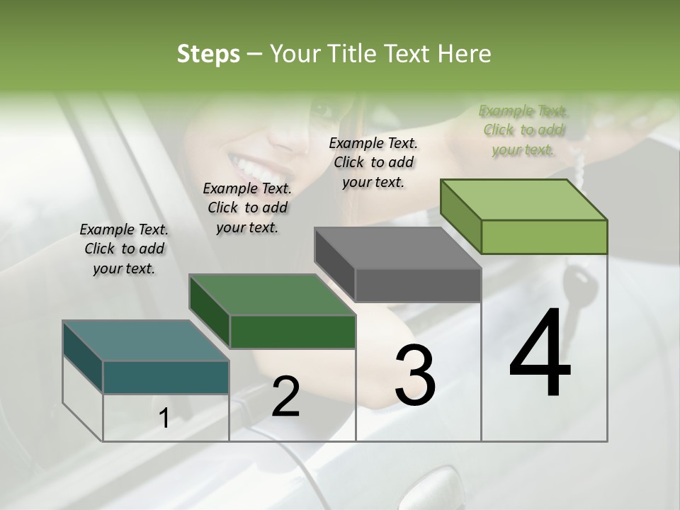 A Woman Holding A Car Key In Her Hand PowerPoint Template