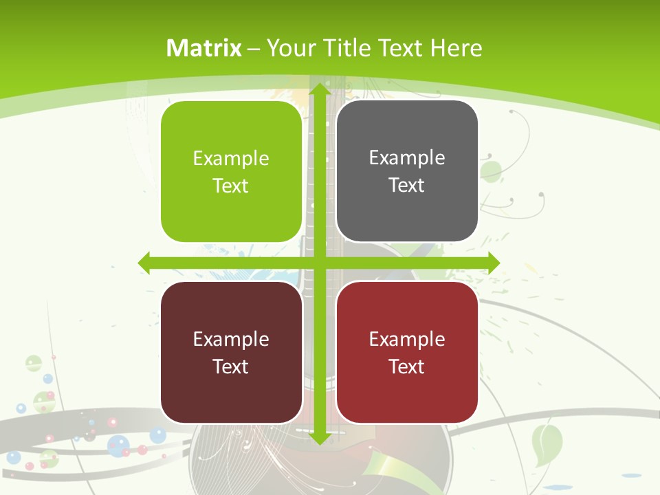 A Guitar On A Green And Black Background PowerPoint Template