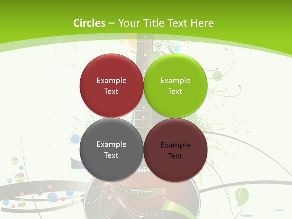 A Guitar On A Green And Black Background PowerPoint Template