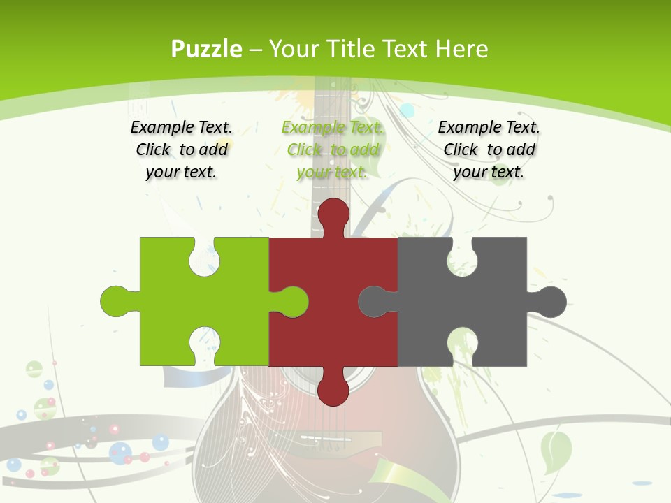 A Guitar On A Green And Black Background PowerPoint Template