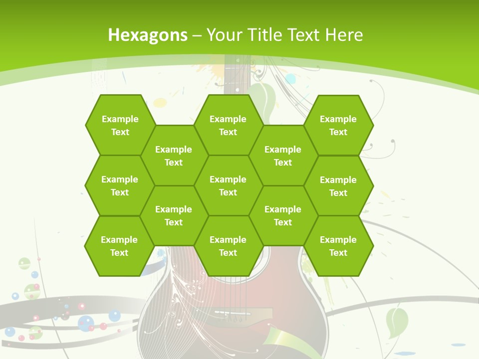 A Guitar On A Green And Black Background PowerPoint Template