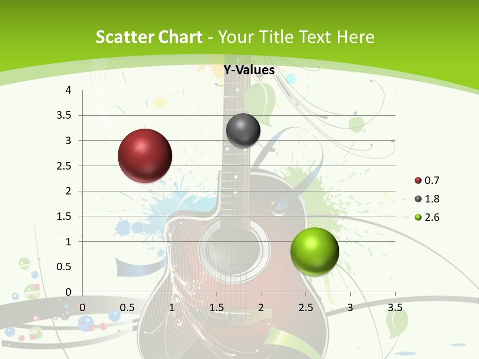 A Guitar On A Green And Black Background PowerPoint Template