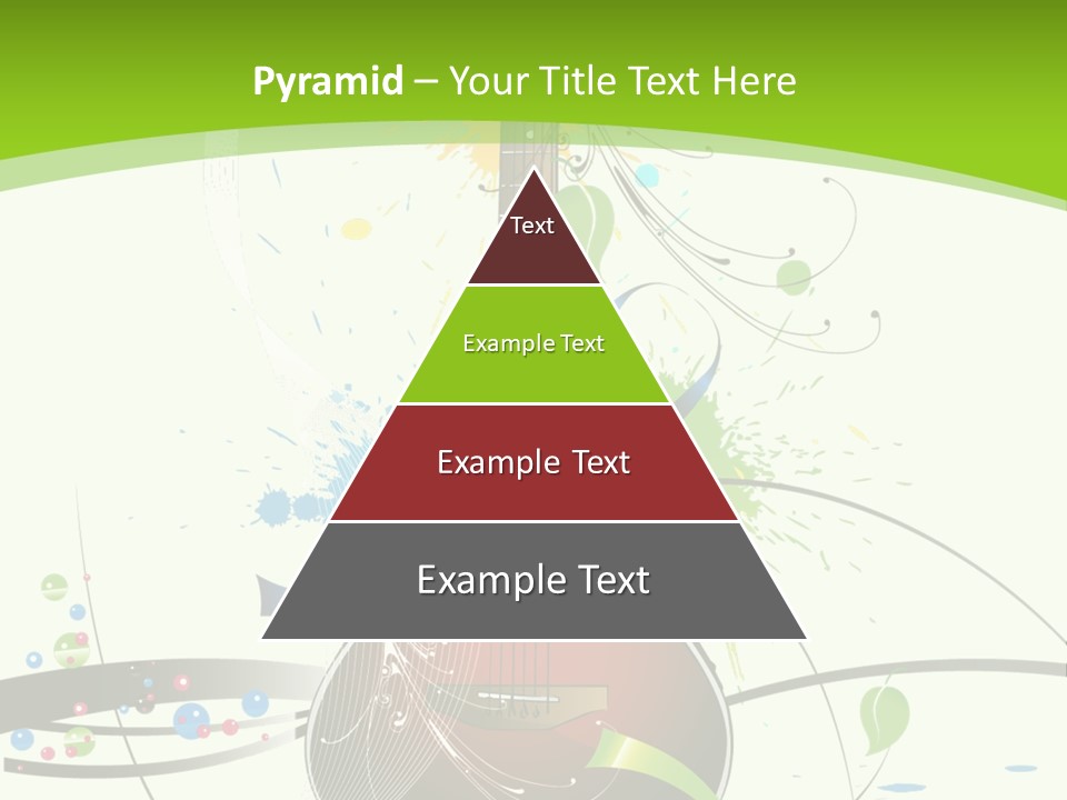 A Guitar On A Green And Black Background PowerPoint Template