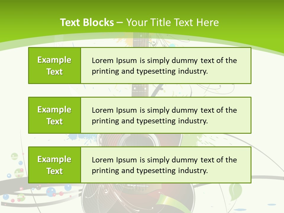 A Guitar On A Green And Black Background PowerPoint Template