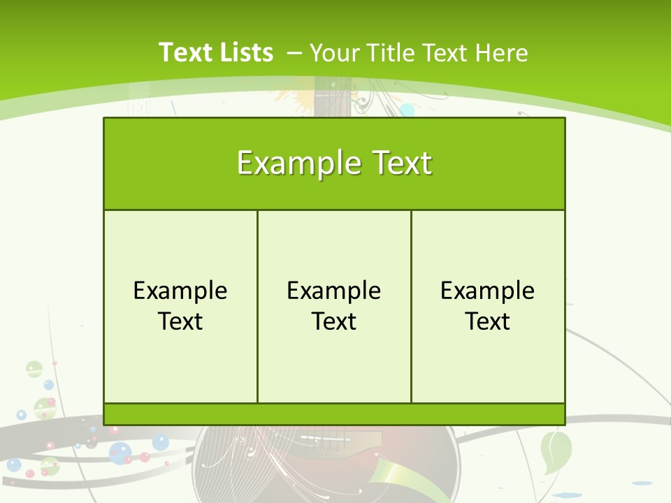 A Guitar On A Green And Black Background PowerPoint Template