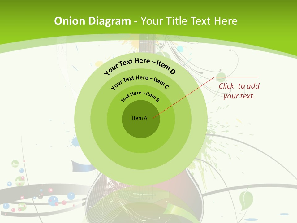 A Guitar On A Green And Black Background PowerPoint Template