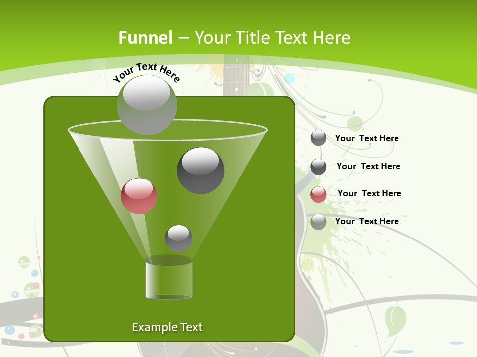 A Guitar On A Green And Black Background PowerPoint Template