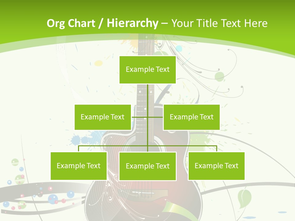 A Guitar On A Green And Black Background PowerPoint Template