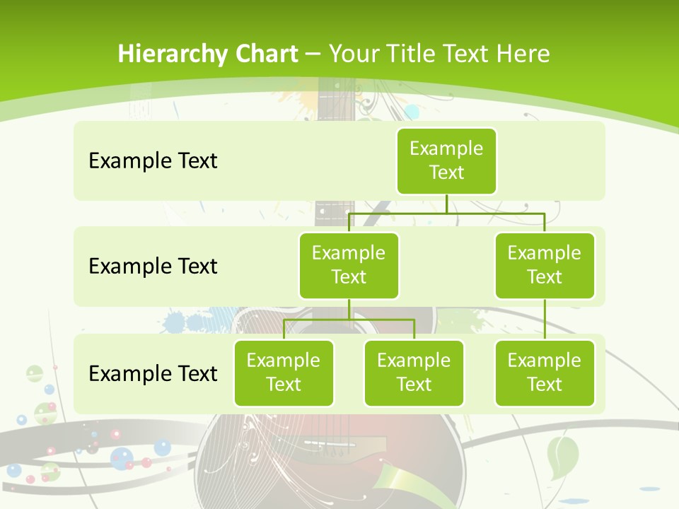 A Guitar On A Green And Black Background PowerPoint Template