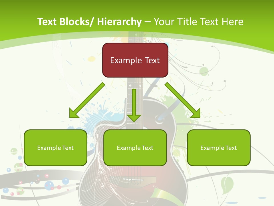 A Guitar On A Green And Black Background PowerPoint Template